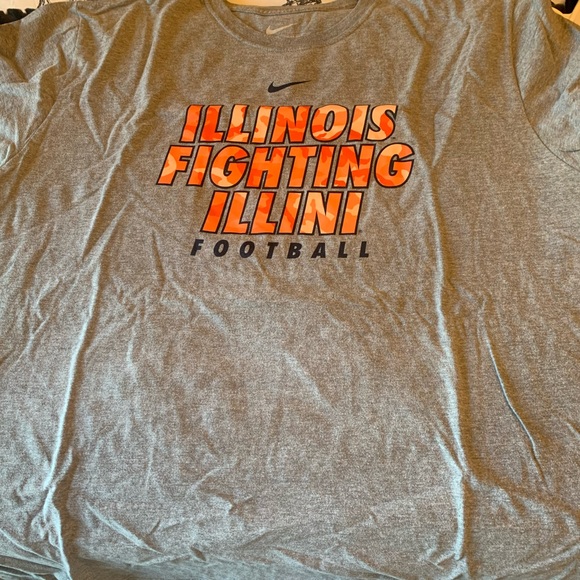 Illinois Fighting Illini T Shirt (Player Worn) - 3XL - Grey - Picture 1 of 3